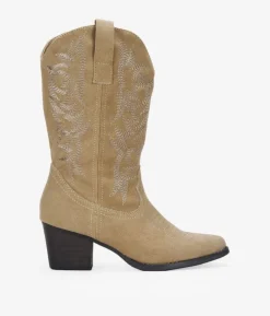 Sale Bosanova Botas cowboy taupe con bordado