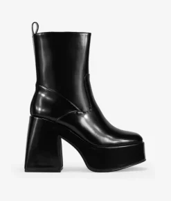 Clearance Bosanova Botas de plataforma negras con tacón ancho