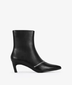Hot Bosanova Botas de tacón negras con cremallera decorativa