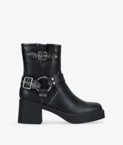 Hot Bosanova Botas de tacón negras con hebillas