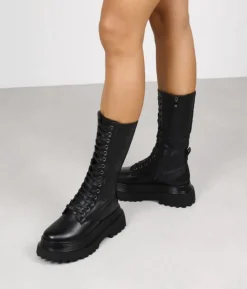 Discount Bosanova Botas militares altas con cordones y plataforma