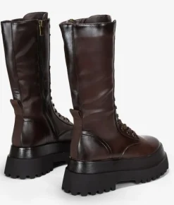 Clearance Bosanova Botas militares altas marrones con cordones y plataforma