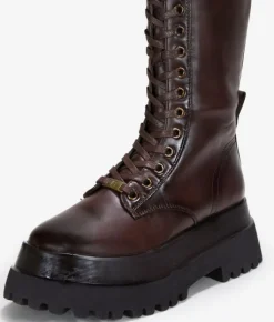 Clearance Bosanova Botas militares altas marrones con cordones y plataforma
