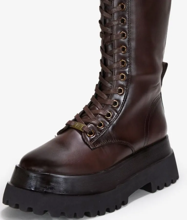 Clearance Bosanova Botas militares altas marrones con cordones y plataforma