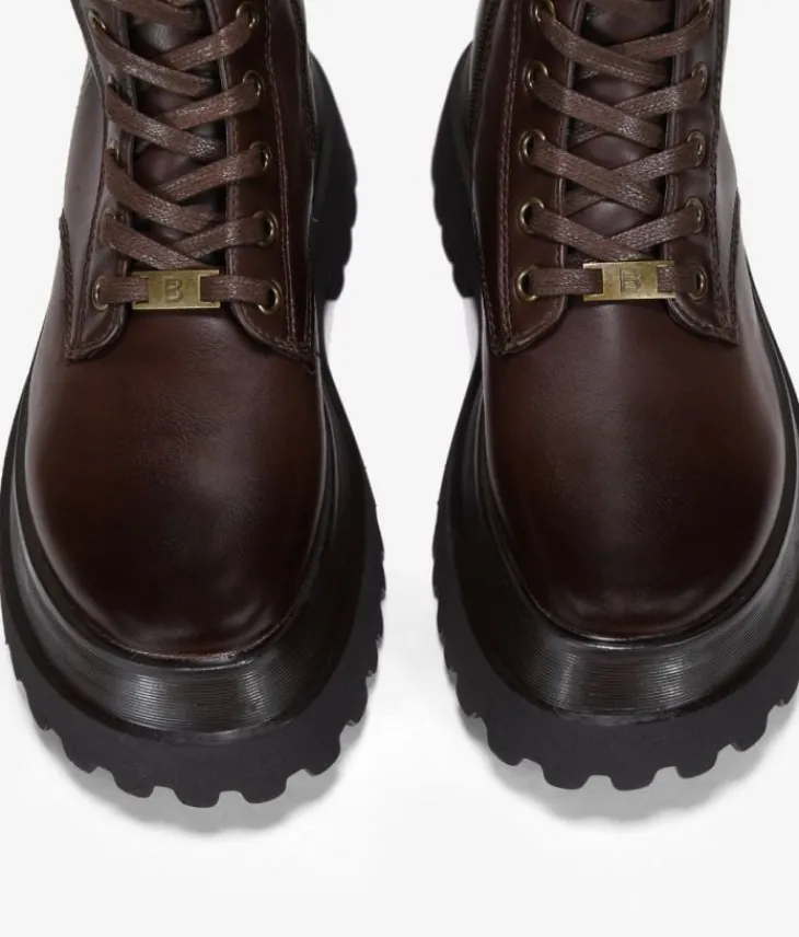 Clearance Bosanova Botas militares altas marrones con cordones y plataforma