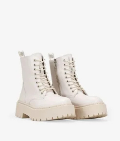Best Bosanova Botas militares beige con plataforma