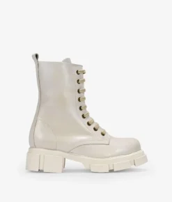 Best Bosanova Botas militares beige en piel con suela track