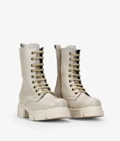 Best Bosanova Botas militares beige en piel con suela track