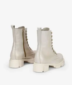 Best Bosanova Botas militares beige en piel con suela track