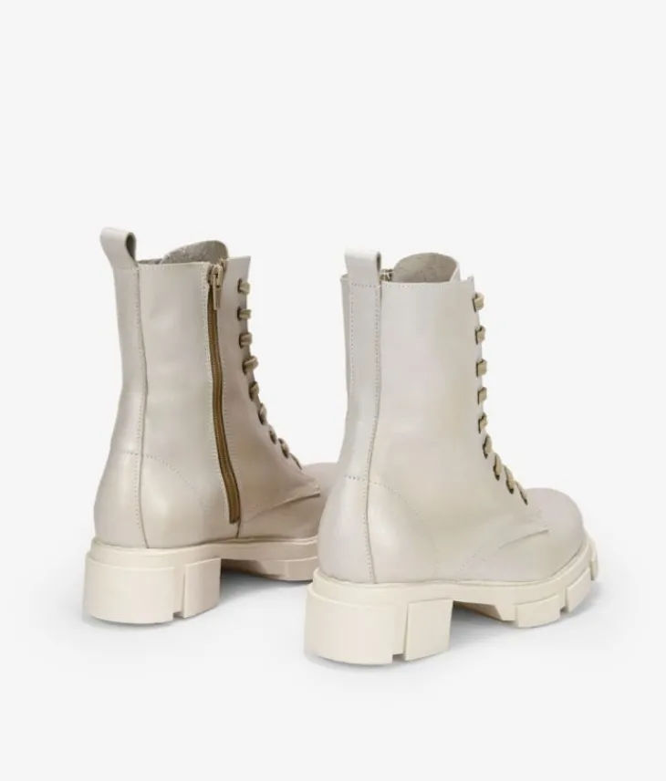Best Bosanova Botas militares beige en piel con suela track