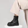 Clearance Bosanova Botas militares negras con cremallera central