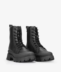 Sale Bosanova Botas militares negras con cordones y doble suela