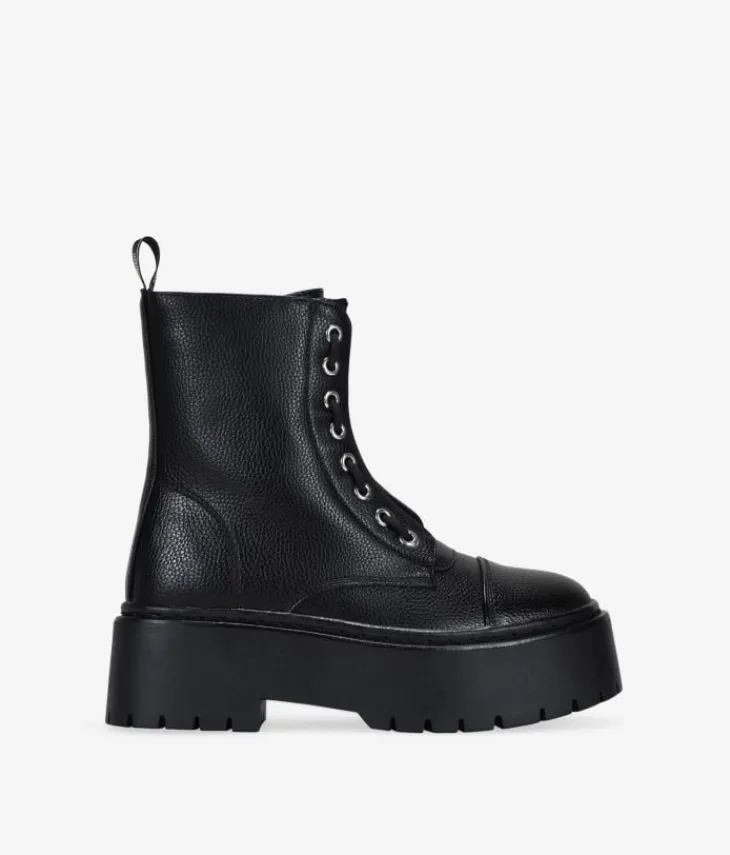 Clearance Bosanova Botas militares negras con cremallera central