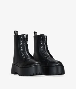 Clearance Bosanova Botas militares negras con cremallera central