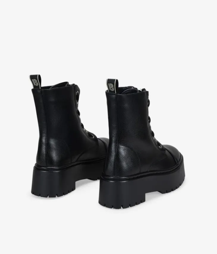 Clearance Bosanova Botas militares negras con cremallera central