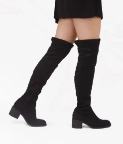 New Bosanova Botas super altas negras en ante vegano