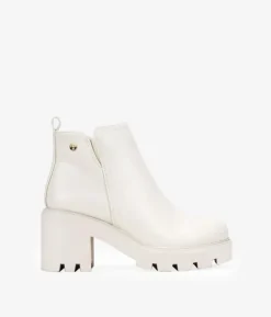 Online Bosanova Botines beige con tacón ancho