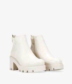 Online Bosanova Botines beige con tacón ancho