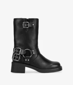 Outlet Bosanova Botines biker negros con hebillas