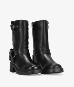 Outlet Bosanova Botines biker negros con hebillas