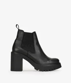 New Bosanova Botines chelsea negros en piel con tacón