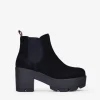 Discount Bosanova Botines chelsea en piel negros con tacón y plataforma