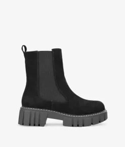 New Bosanova Botines chelsea negros ante vegano con suela track