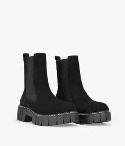 New Bosanova Botines chelsea negros ante vegano con suela track
