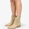 Clearance Bosanova Botines cowboy beige con calados