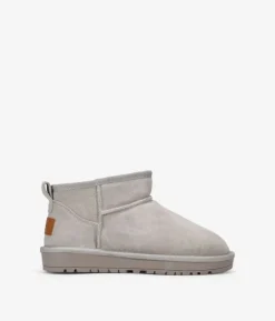 Online Bosanova Botines de invierno taupe en serraje piel