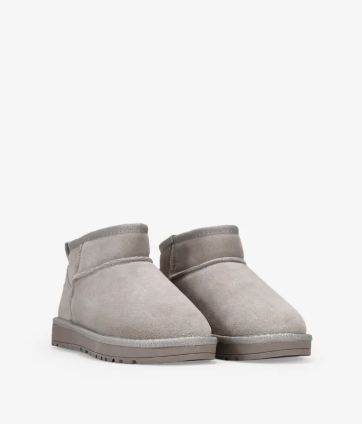 Online Bosanova Botines de invierno taupe en serraje piel