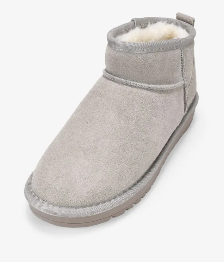 Online Bosanova Botines de invierno taupe en serraje piel