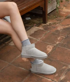 Online Bosanova Botines de invierno taupe en serraje piel