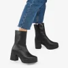 Clearance Bosanova Botines de piel negros con tacón