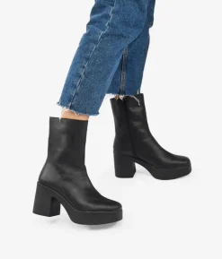 Clearance Bosanova Botines de piel negros con tacón
