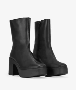 Clearance Bosanova Botines de piel negros con tacón