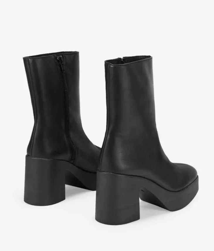Clearance Bosanova Botines de piel negros con tacón