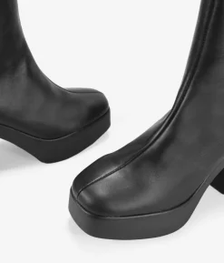 Clearance Bosanova Botines de piel negros con tacón