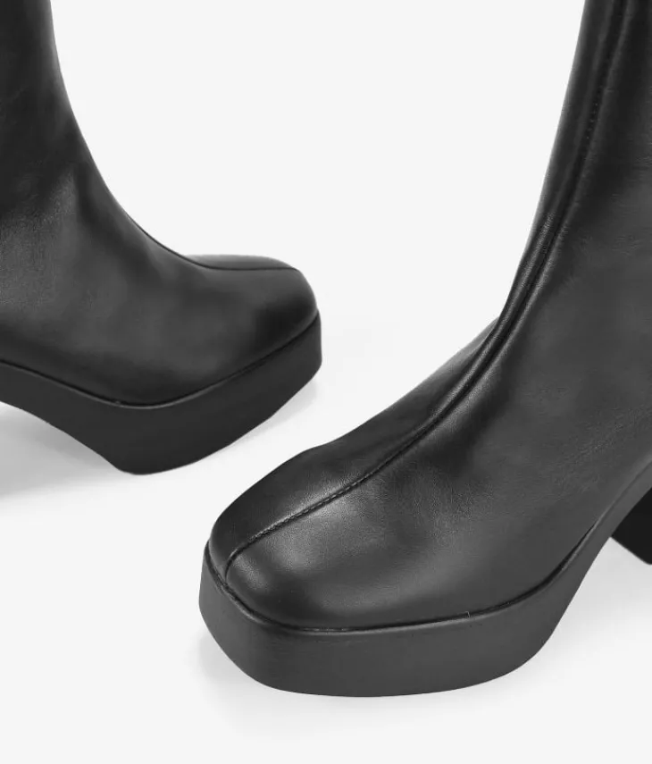 Clearance Bosanova Botines de piel negros con tacón