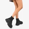 Best Bosanova Botines militares negros con suela track