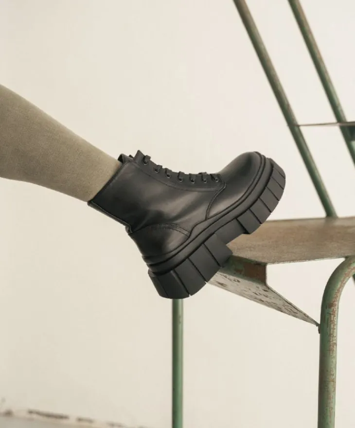 Best Bosanova Botines militares negros con suela track