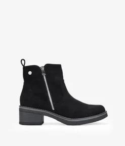 Clearance Bosanova Botines negros ante con cremallera