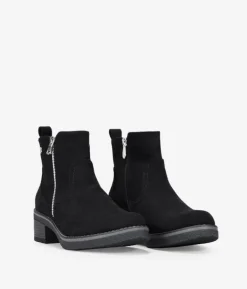 Clearance Bosanova Botines negros ante con cremallera