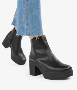 Clearance Bosanova Botines negros en piel con tacón