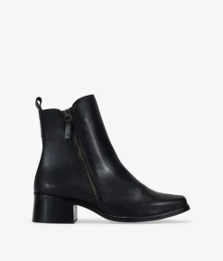 Best Bosanova Botines negros en piel con tacón y cremallera