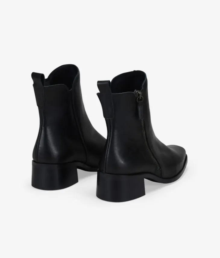 Best Bosanova Botines negros en piel con tacón y cremallera