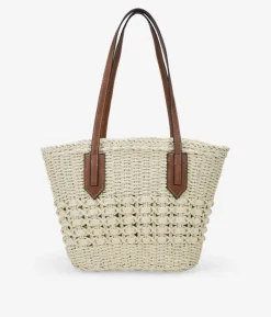 Clearance Bosanova Capazo beige en rafia con cremallera