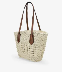 Clearance Bosanova Capazo beige en rafia con cremallera