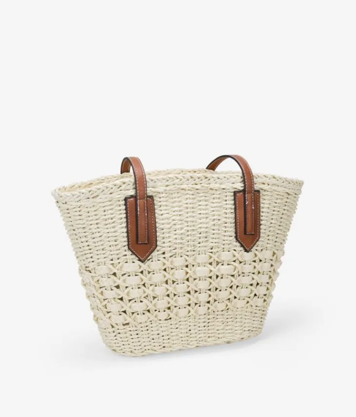Clearance Bosanova Capazo beige en rafia con cremallera