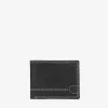 Clearance Bosanova Cartera americana piel negra con costuras y portamonedas